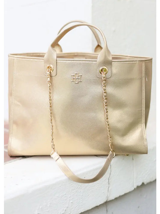 MELISSA TOTE BAG - GOLD SAFFIANO