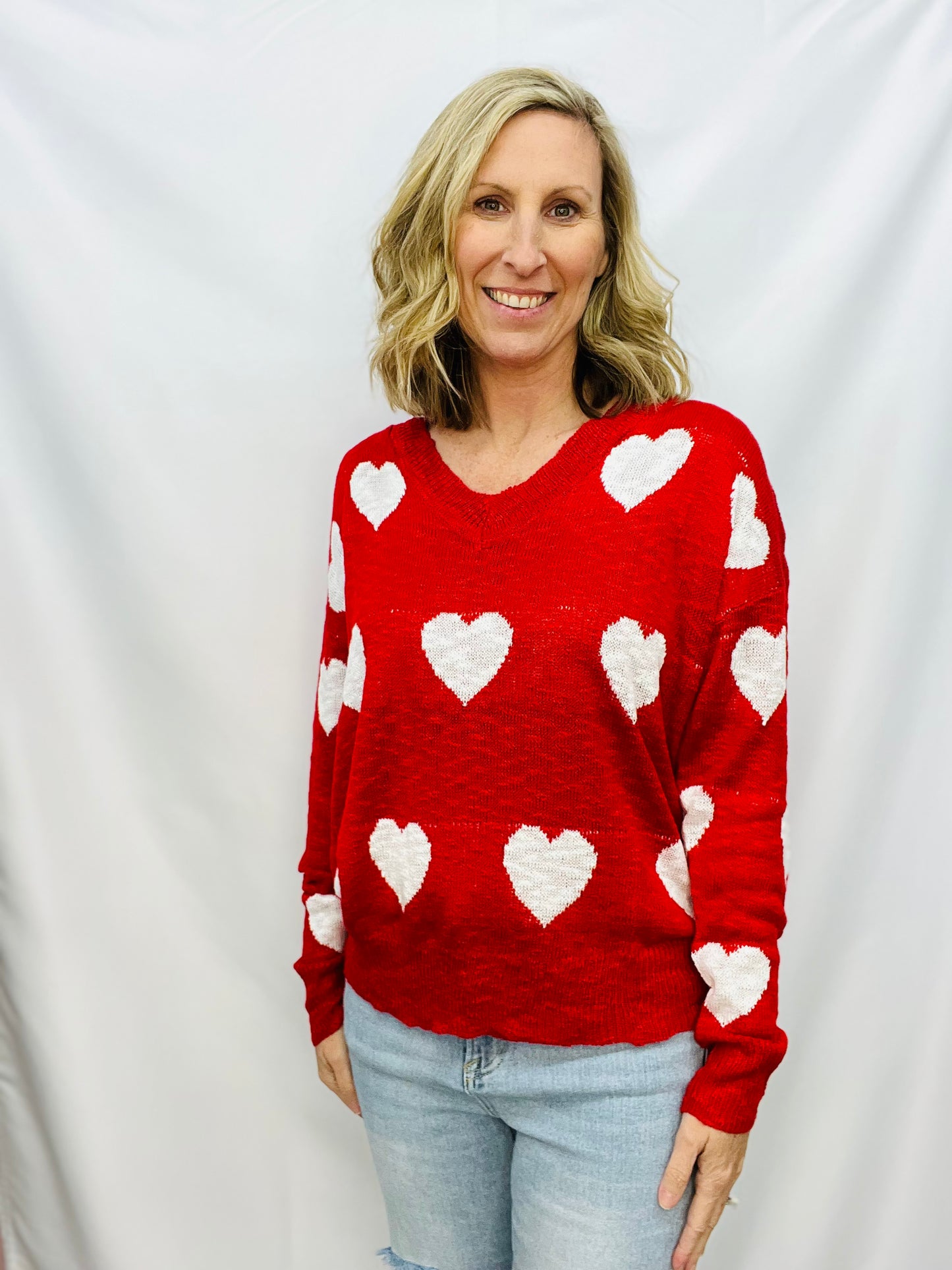 LOVELY HEART SWEATER TOP