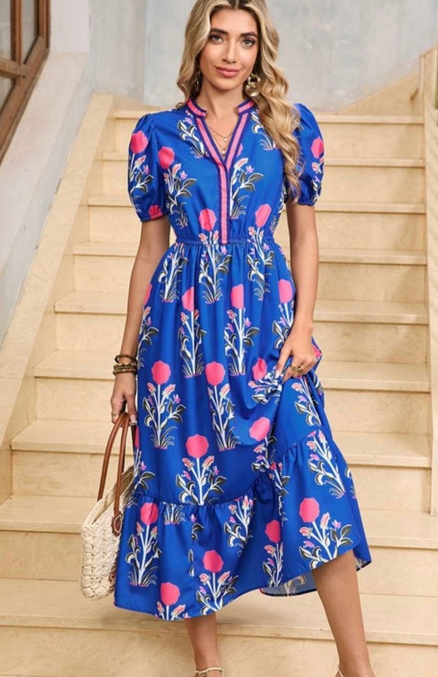 POSIE BLUE FLORAL MAXI