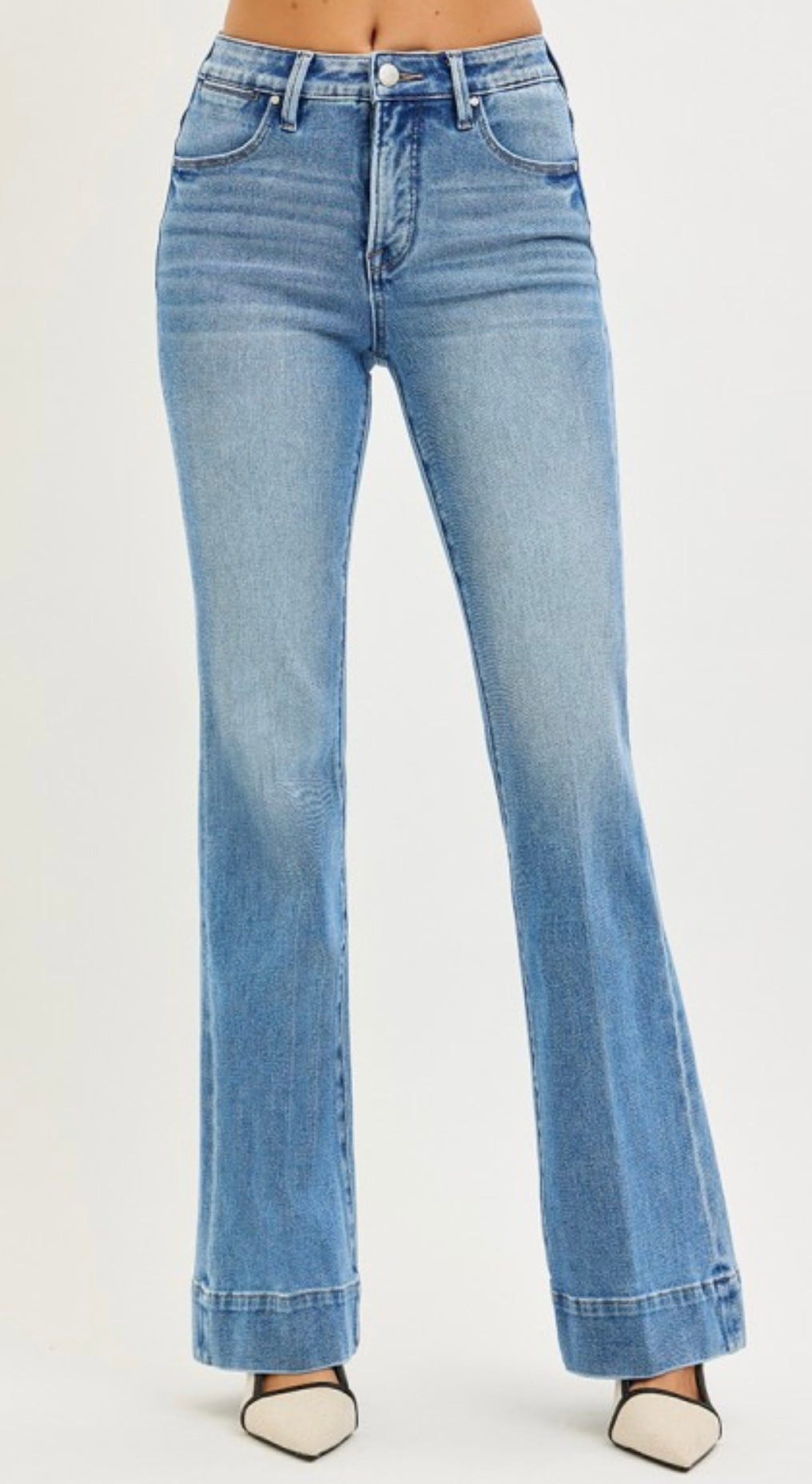 TUMMY CONTROL MID RISE FLARE JEANS