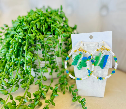 FLOWER BEADED EARRINGS
