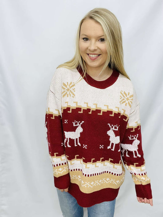 CHRISTMAS REINDEER SWEATER