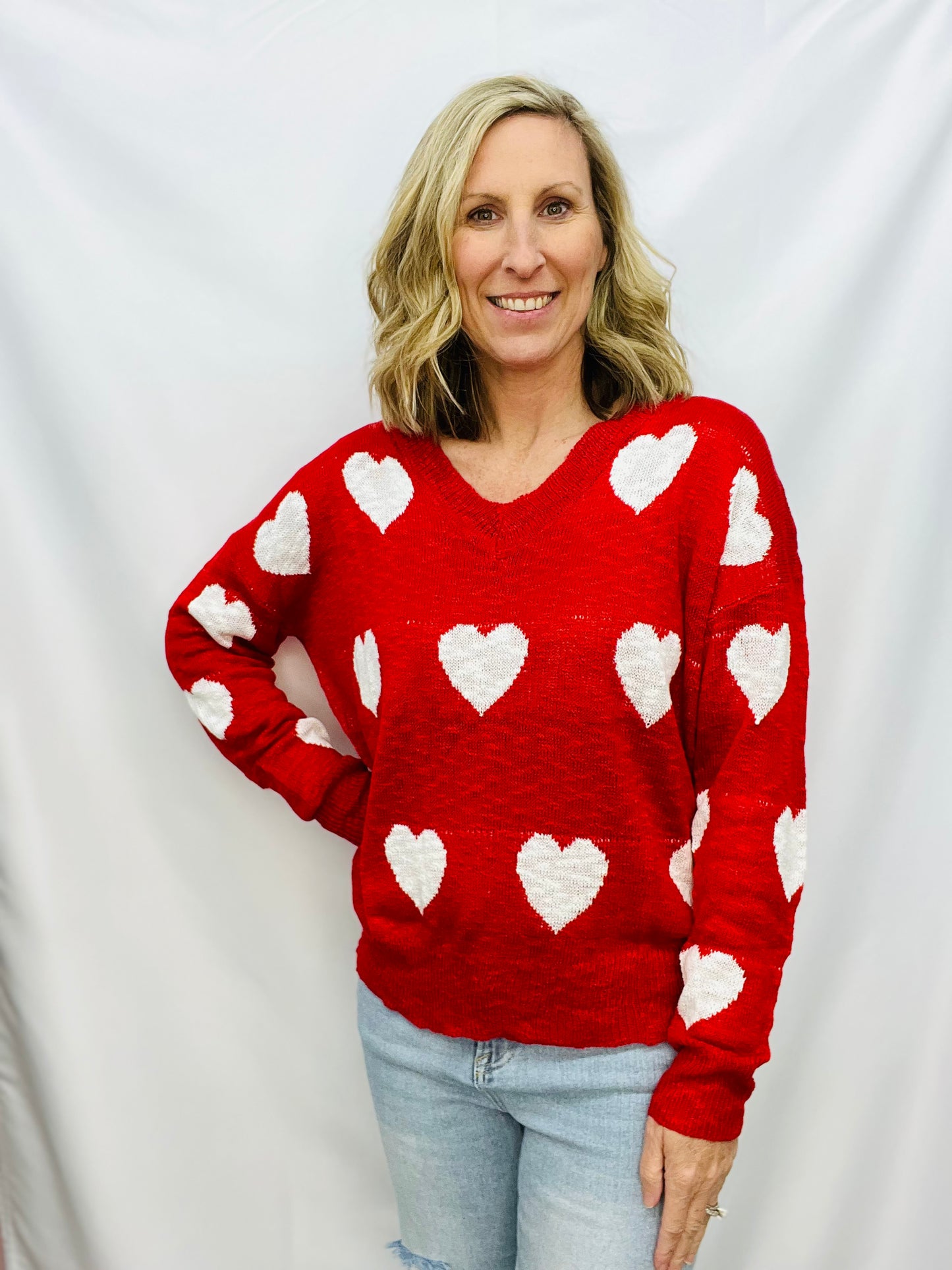 LOVELY HEART SWEATER TOP