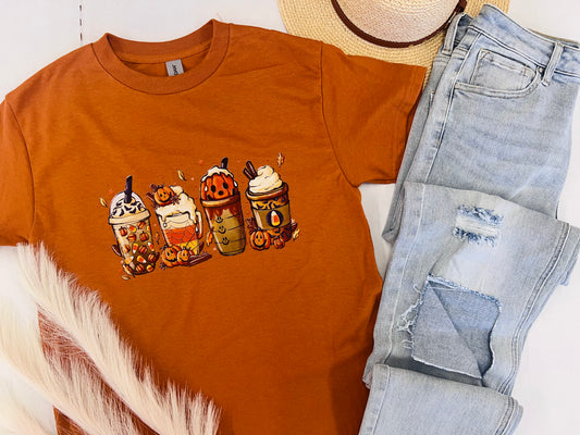 PUMPKIN COFFEE CUPS TEE