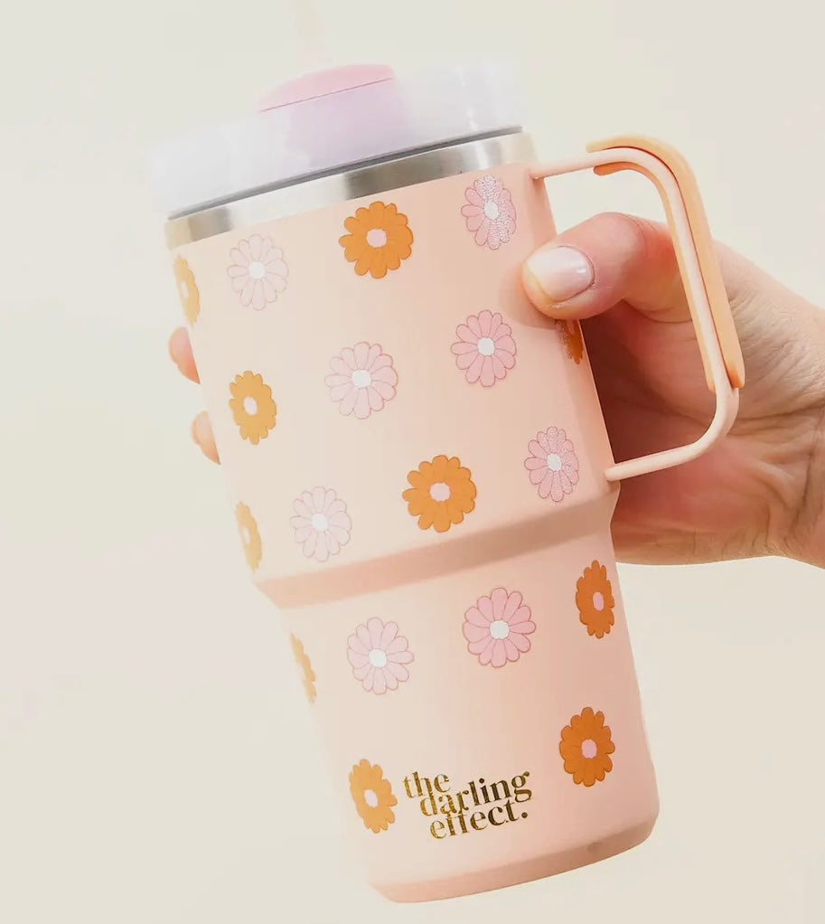 DARLING EFFECT 20 OZ FLOWER TUMBLER