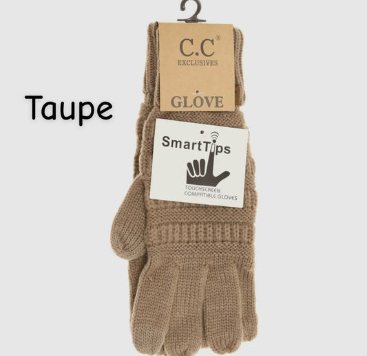 C.C. CABLE KNIT GLOVES
