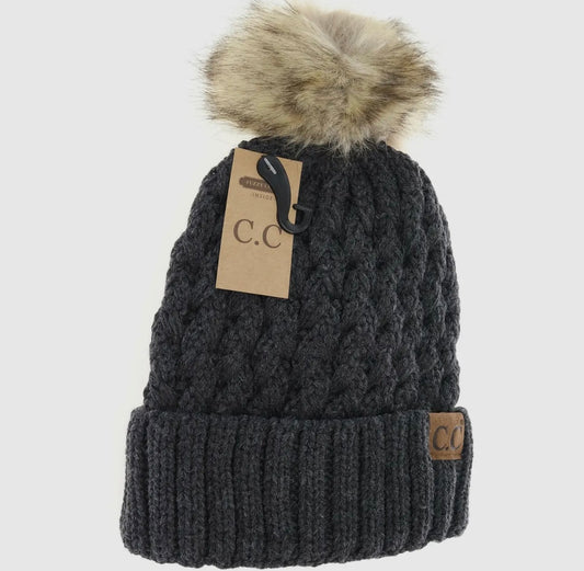 C.C. FUR LINED BEANIE