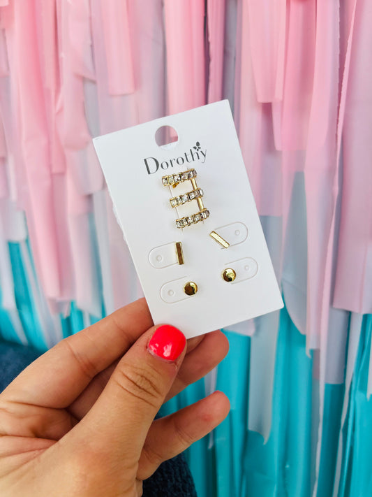 BRASS METAL EARRINGS SET
