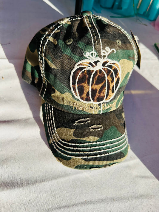 THANKFUL AND BLESS PUMPKIN HAT