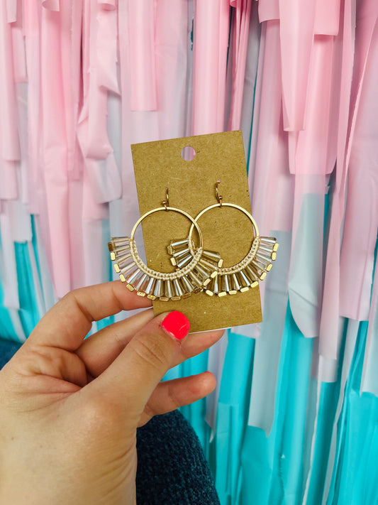 OPEN METAL CIRCLE DANGLE EARRINGS