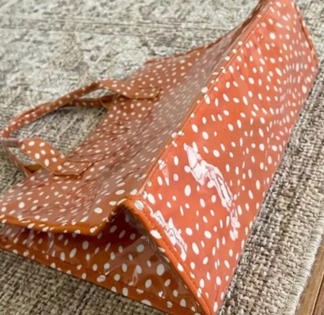 FAWN PRINT VINYL TOTE BAG