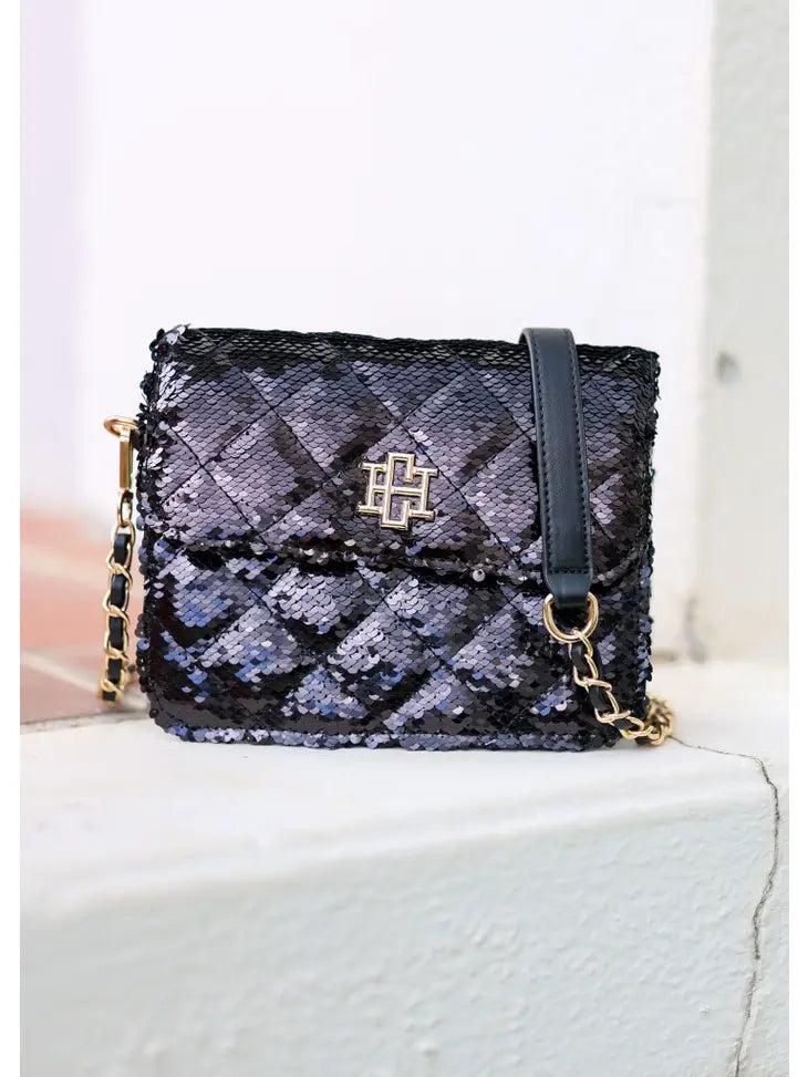 EVELYN CROSSBODY -BLACK SEQUIN