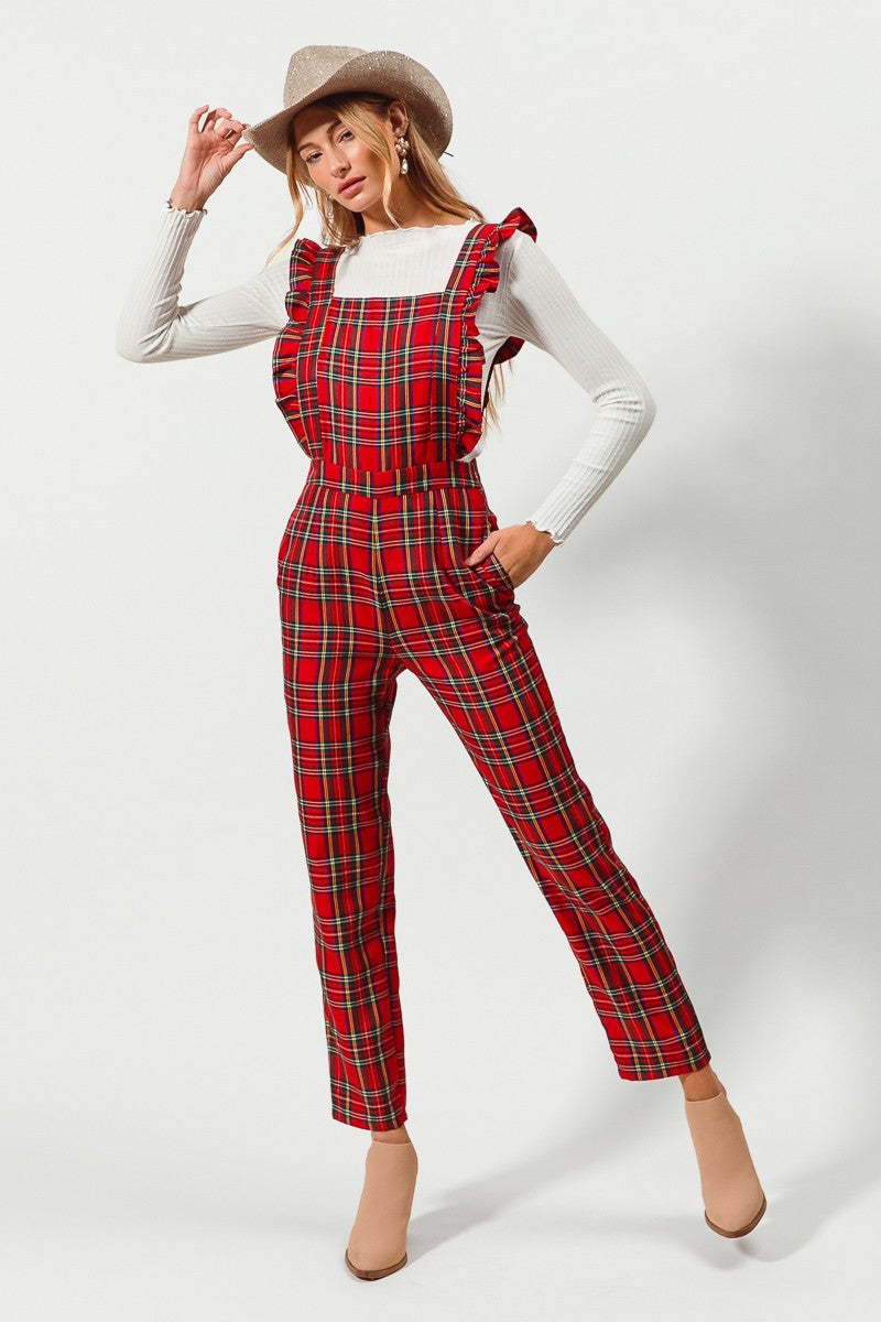 CHRISTMAS CHECKERED JUMPSUIT – Main Street Chic Boutique