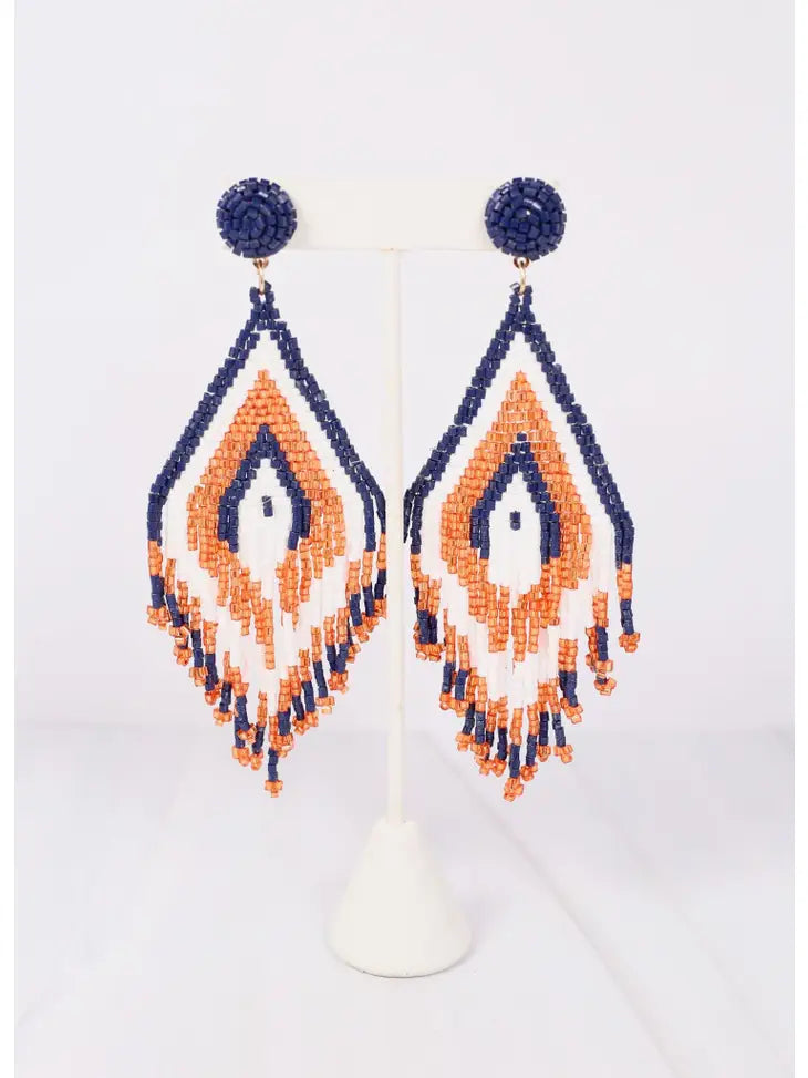 BENNETT BEADED DROP EARRINGS - ORANGE