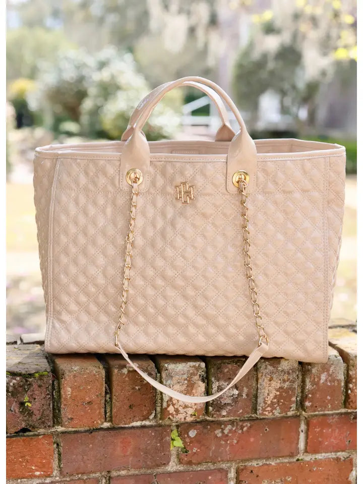 MELISSA TOTE BAG - CREAM PATENT