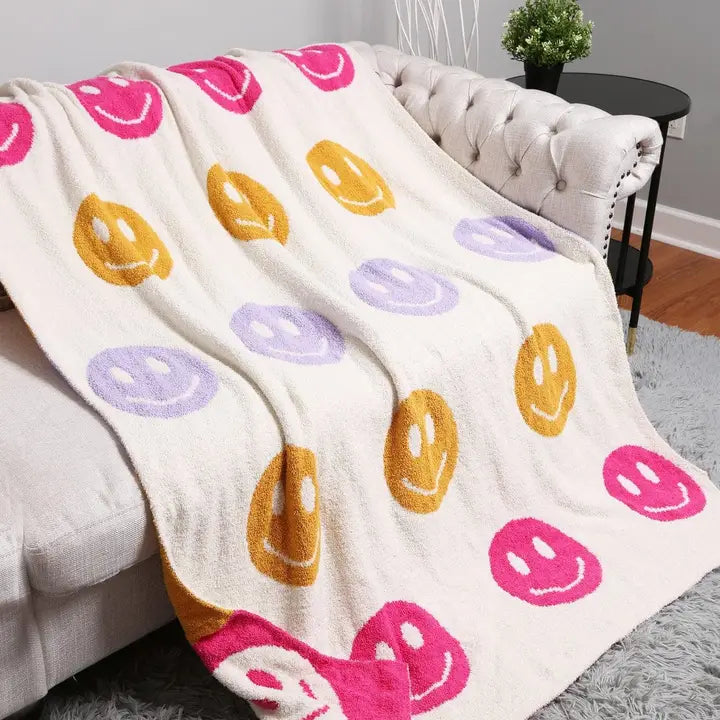 SMILEY FACE PRINTED BLANKET