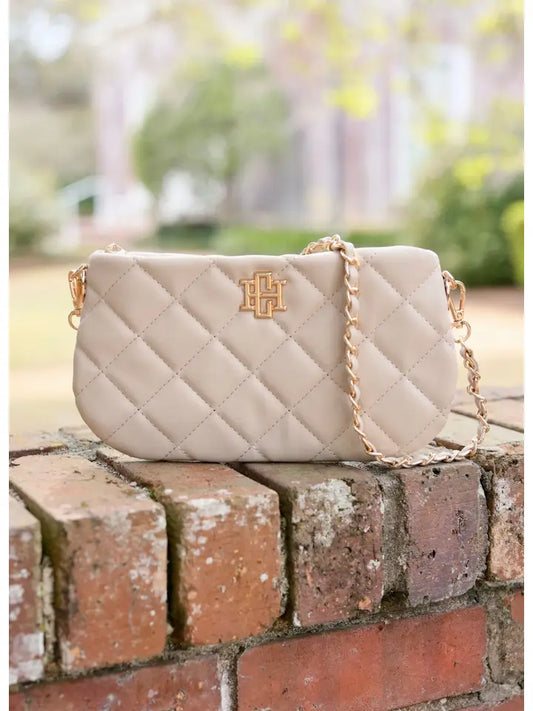 LIVI QUILTED CROSSBODY - TAUPE