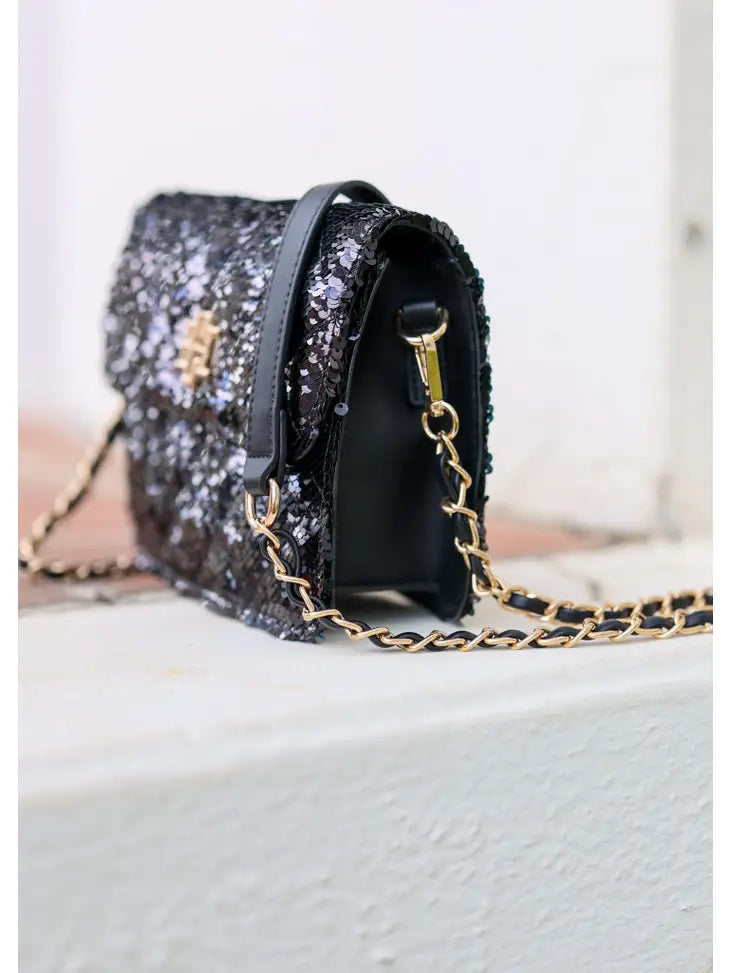 EVELYN CROSSBODY -BLACK SEQUIN