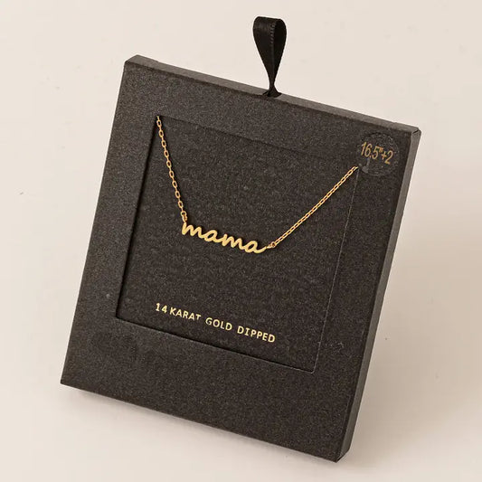 GOLD DIPPED MAMA PENDANT NECKLACE