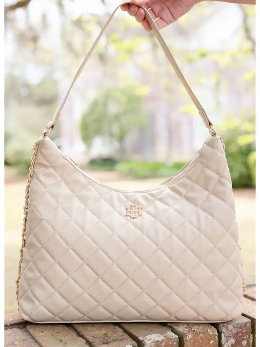 MAEVE QUILTED TOTE - TAUPE
