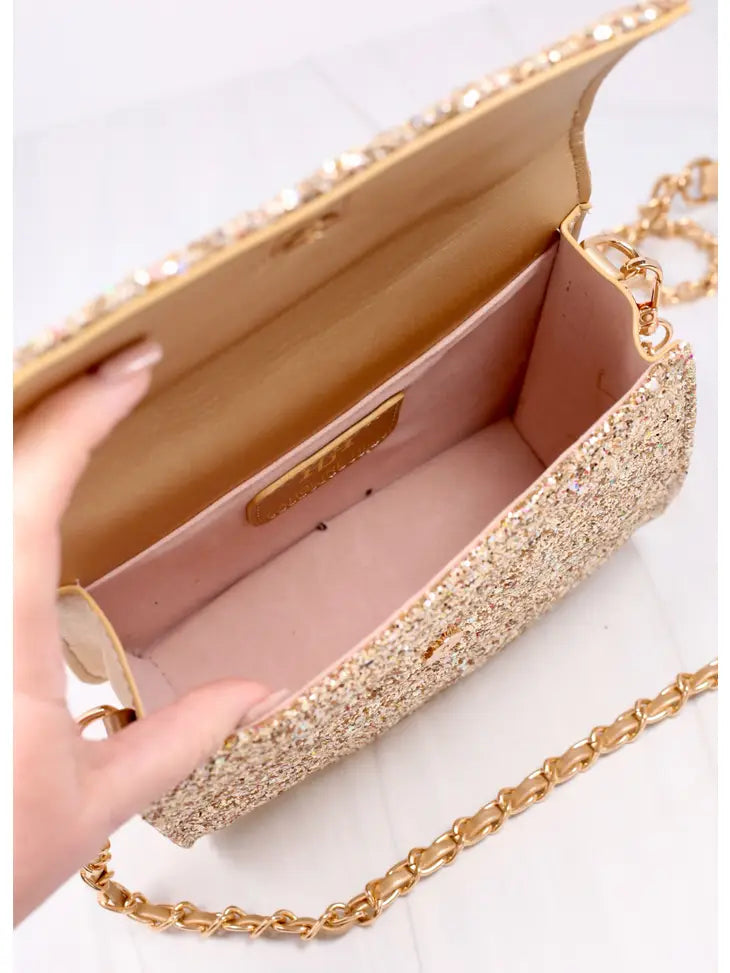 EVELYN CROSSBODY - GLITTER GOLD