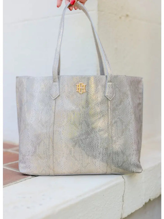 HEATH TOTE BAG - METALLIC CHAMPAGNE