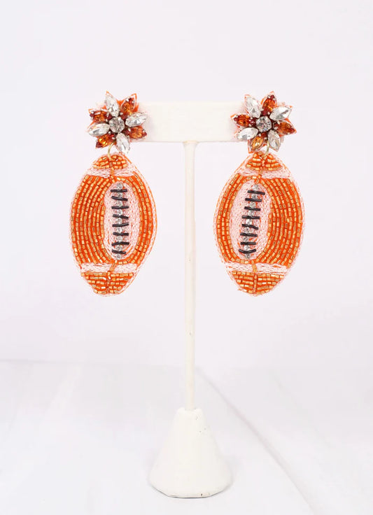 FIELD GOAL EMBELLISHED FOOTBALL EARRING