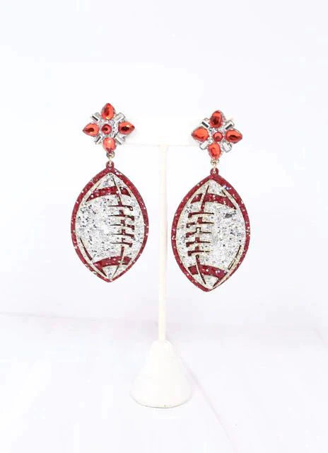 FIELDS GLITTER FOOTBALL EARRING