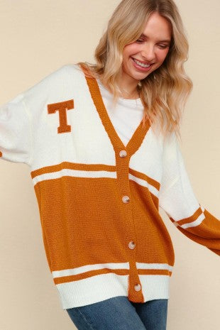 TN LETTER PATCH CARDIGAN