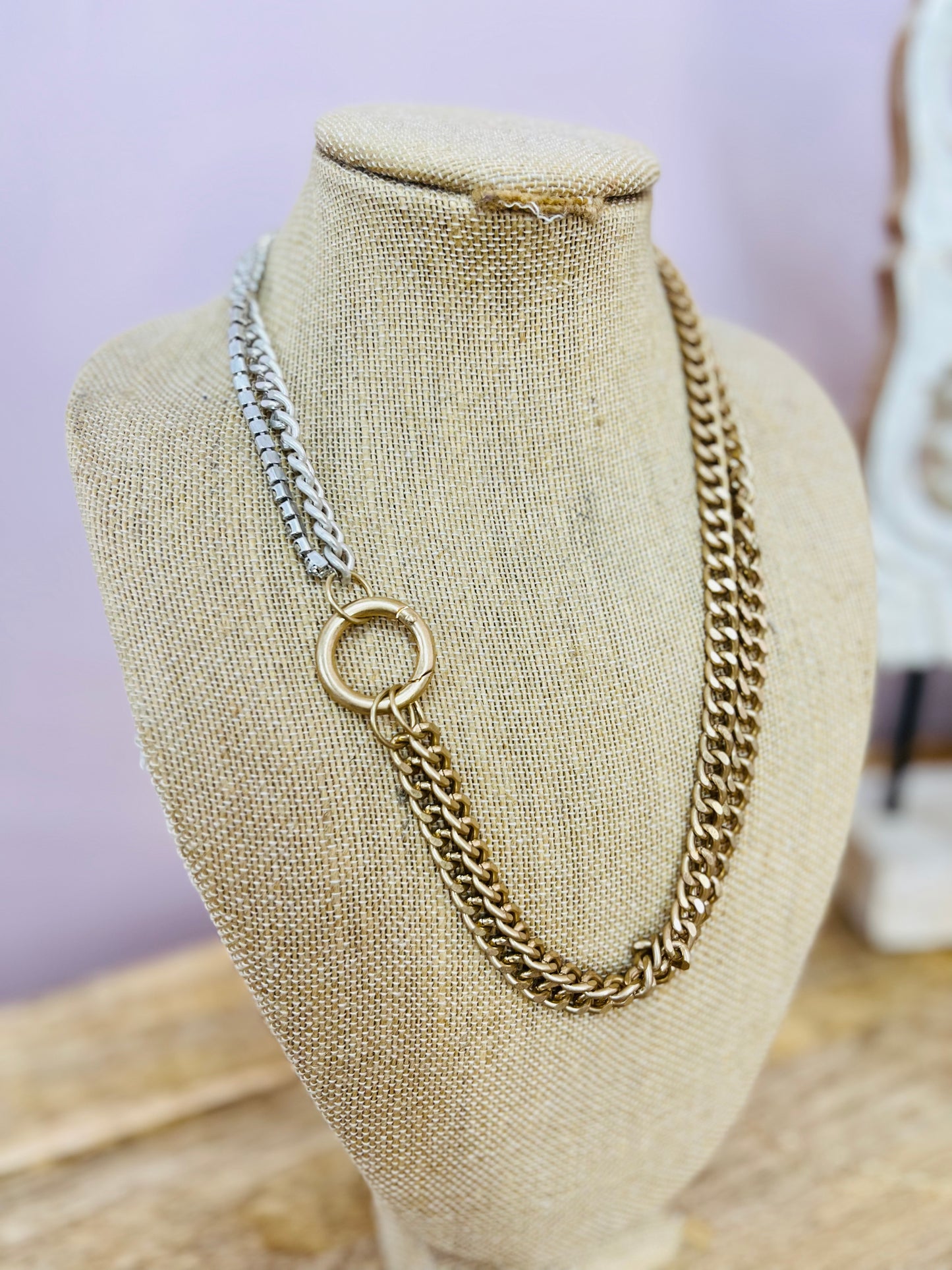 GOLD AND SILVER CHAIN NECKLACE