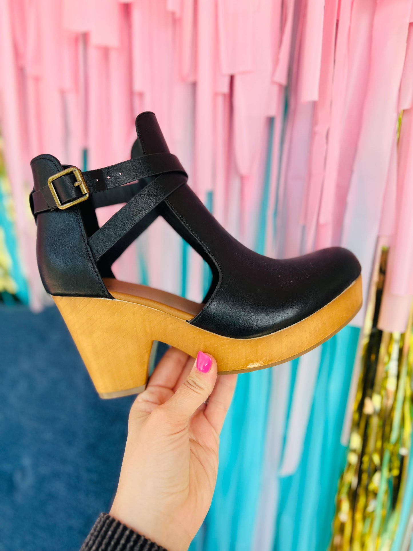 NOW OR NEVER BUCKLE STRAP HEEL