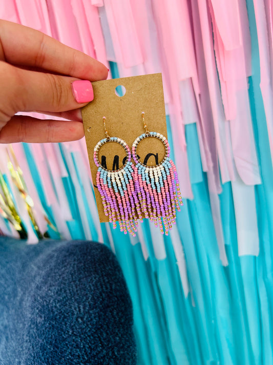 SEAD BEAD TASSEL EARRINGS