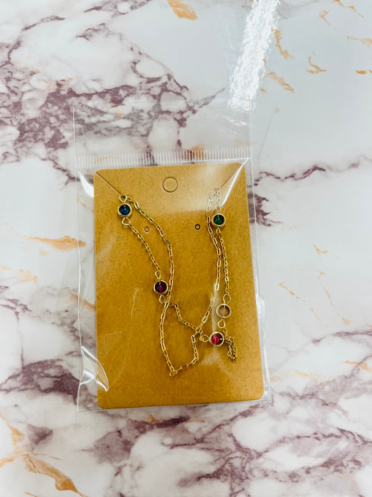 DOUBLE LAYERED COLOR NECKLACE