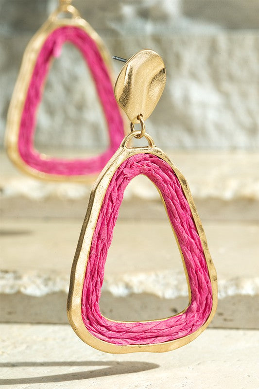 SPRING DROP - THREADED AND HAMMERED METAL EARRINGS