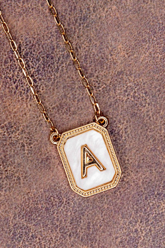 Letter G Gold Plated Rectangle Pendant Initial Necklace in 2023