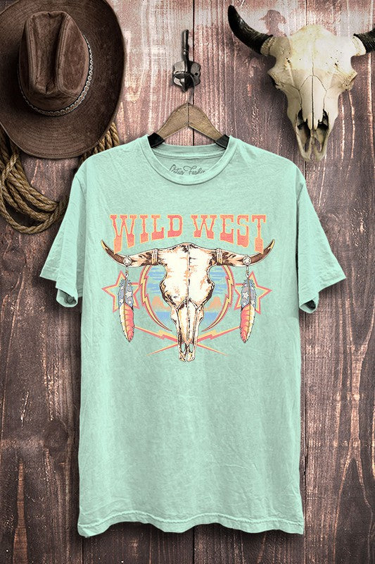 WILD WEST COW SKULL GRAPHIC TEE