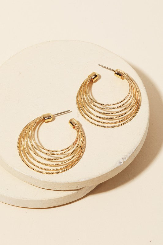 LAYERED CIRCLE HOOP EARRING
