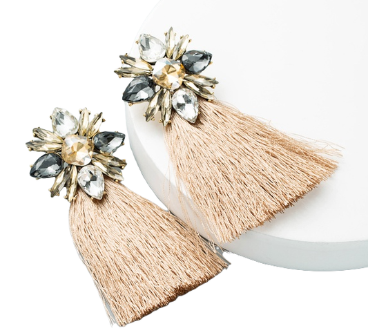 The Southern Stripe - Penelope Dangle Earring - Champagne