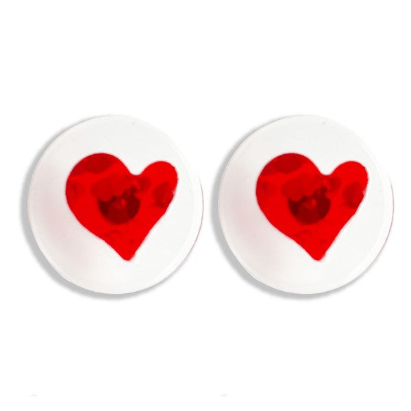 RESIN HEART STUD EARRINGS