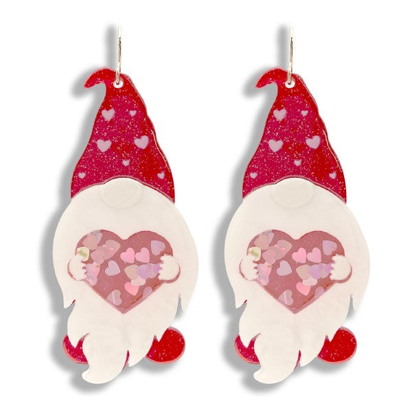 RESIN GNOME GLITTER EARRINGS