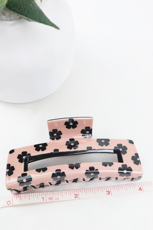 FLOWER PRINT HAIR CLIP