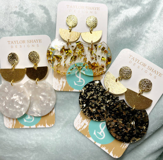 ACRYLIC OVAL HALF MOON DROPS