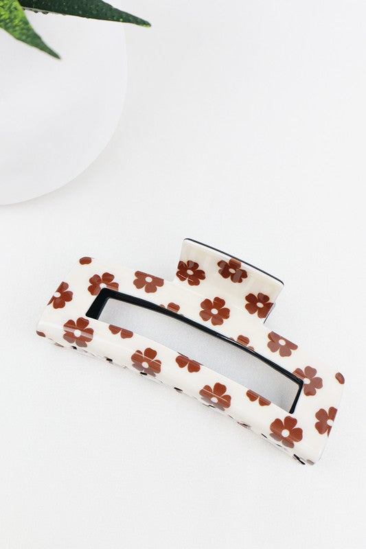 FLOWER PRINT HAIR CLIP