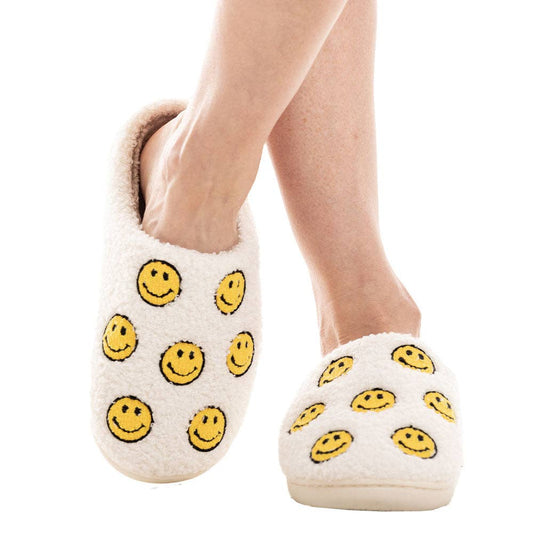HAPPY FACE ALL OVER SMILEY SLIPPERS