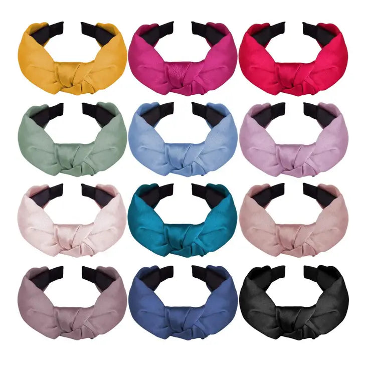 SOLID SATIN KNOT HEADBANDS