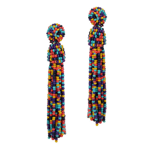 BEADED TASSEL EARRING