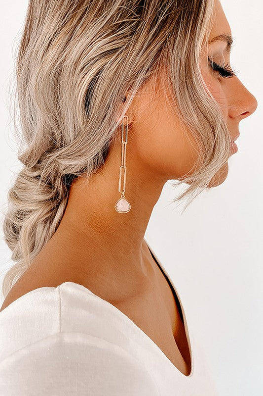 GOLD AND PINK INTERLOCKING EARRINGS