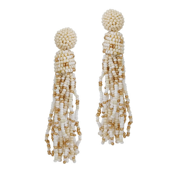 BEADED TASSEL EARRING