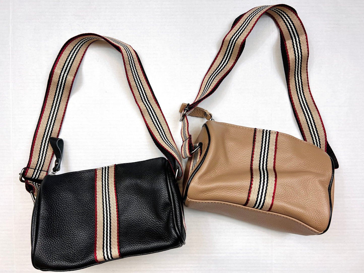 LEATHER STRIPE PATTERN BAG