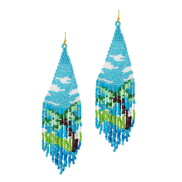 TASSEL EARRINGS W SEED BEADS